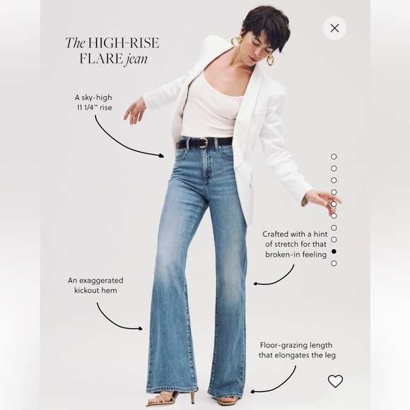 J. Crew Dark Blue High-Rise Flare Jeans - Picture 6 of 6